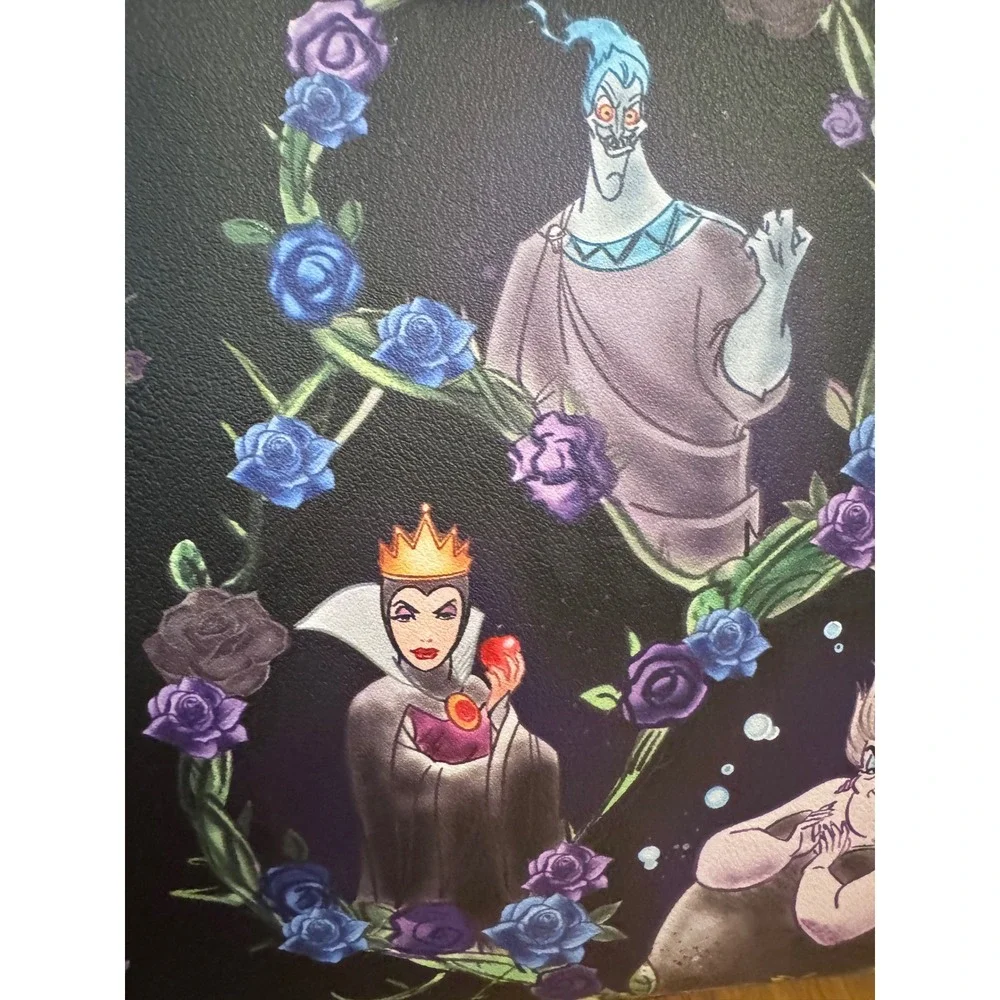 Loungefly Disney Villains Floral Icons Satchel Handbag Purse